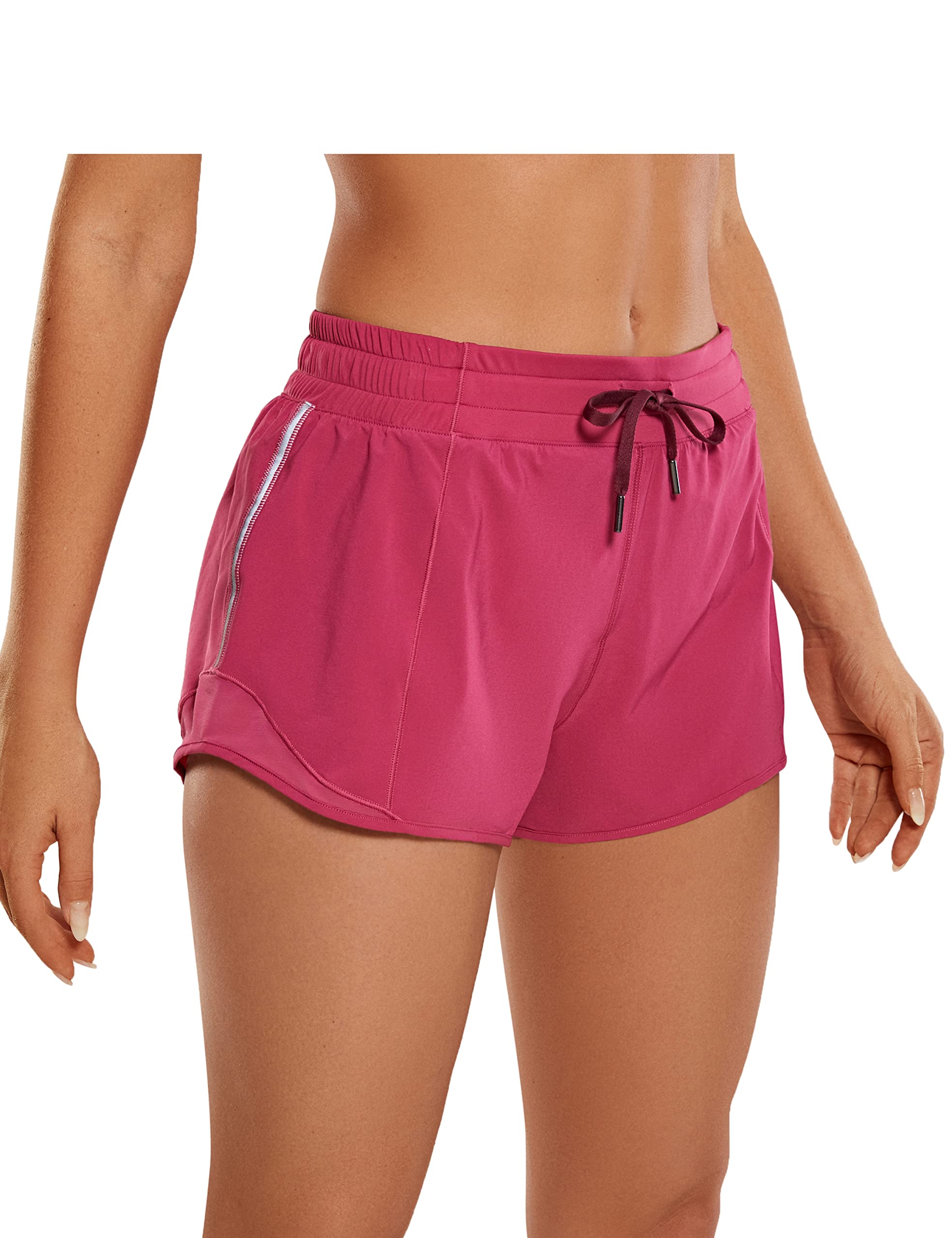 CRZ YOGA Women's High Waist Running Shorts with Pockets - 2.5