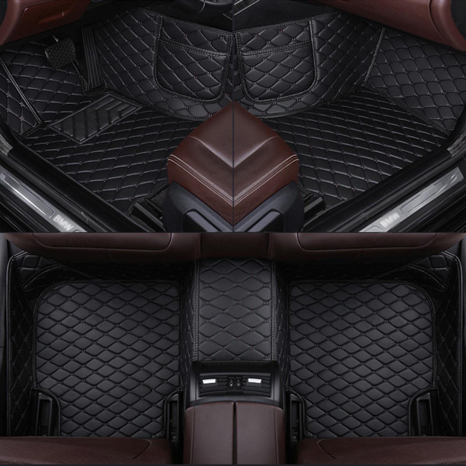 Premium Custom Fit Car Mats for Renault Kadjar, Clio, Grandtour, Duster, Grand Scenic II, Laguna, Twingo, Zoe - All-Weather Protection with Phone Pocket & Leather Trim - Perfect for Daily Commute, Road Trips & Family Adventures