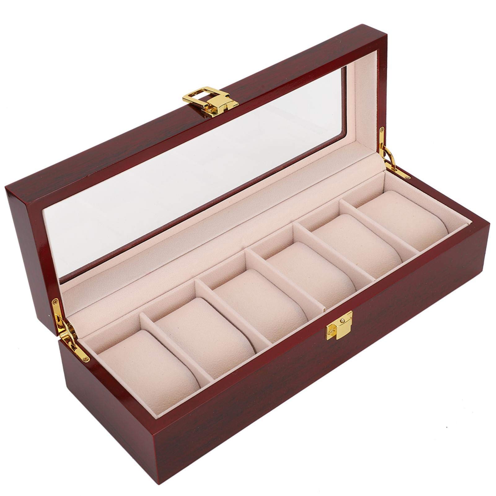 6 Grid Watch Display Box for Men & Women - Luxury Wooden Watch Organizer for Office, Home, Jewelry Storage | Perfect for Watch Collectors & Gift Giving