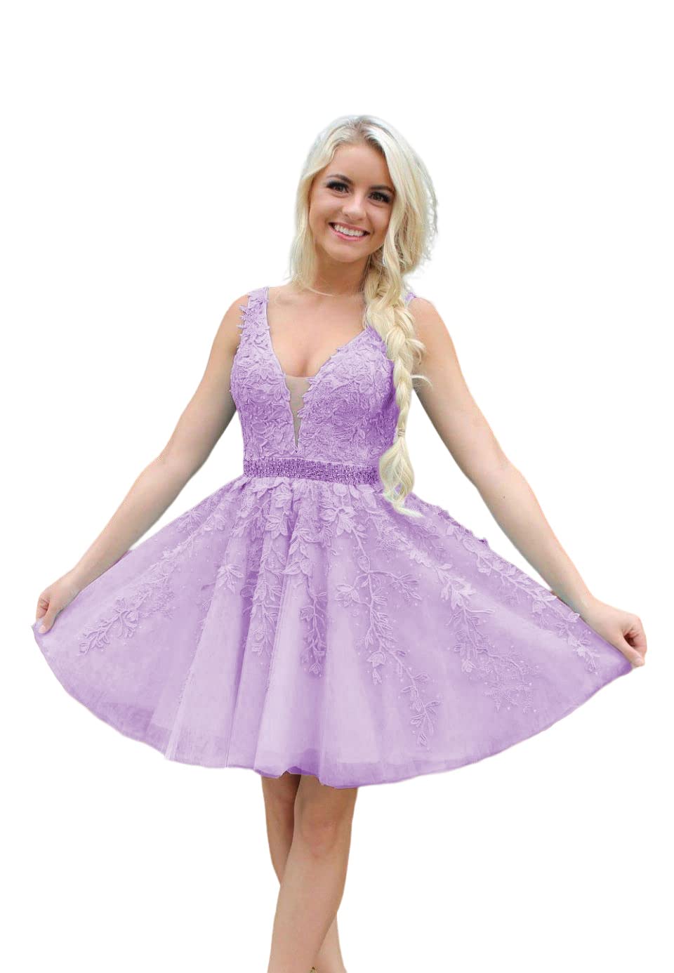 Elegant Beaded Lace Tulle Homecoming Dresses for Teens | Short Prom Dresses for Juniors | Perfect for School Dances, Parties & Special Occasions