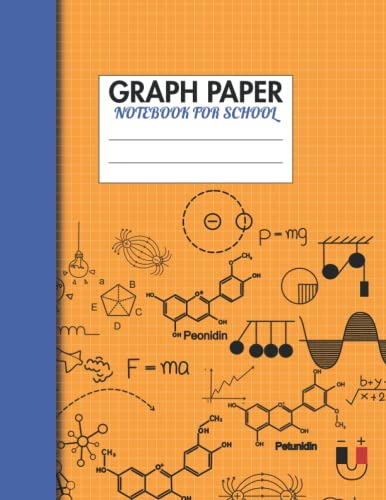 Graph Paper Notebook for School & College - 5x5 Grid Notebook for Math, Science & Engineering Students - Perfect for Note Taking, Sketching & Homework