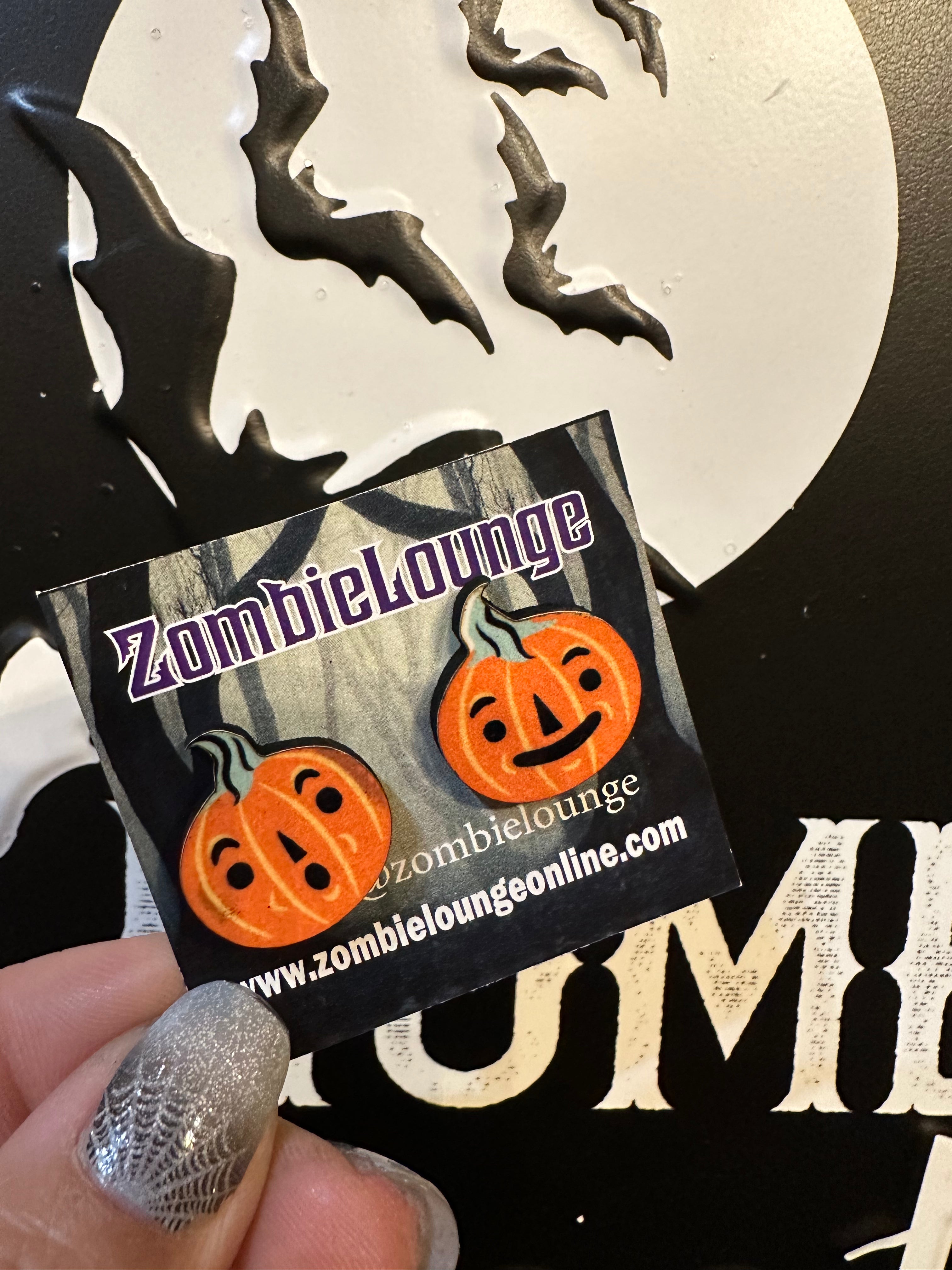 Johanna Parker Halloween Jack O' Lantern Stud Earrings - Cute Pumpkin Dangle Earrings for Women, Perfect for Halloween Costume Parties & Fall Festivals