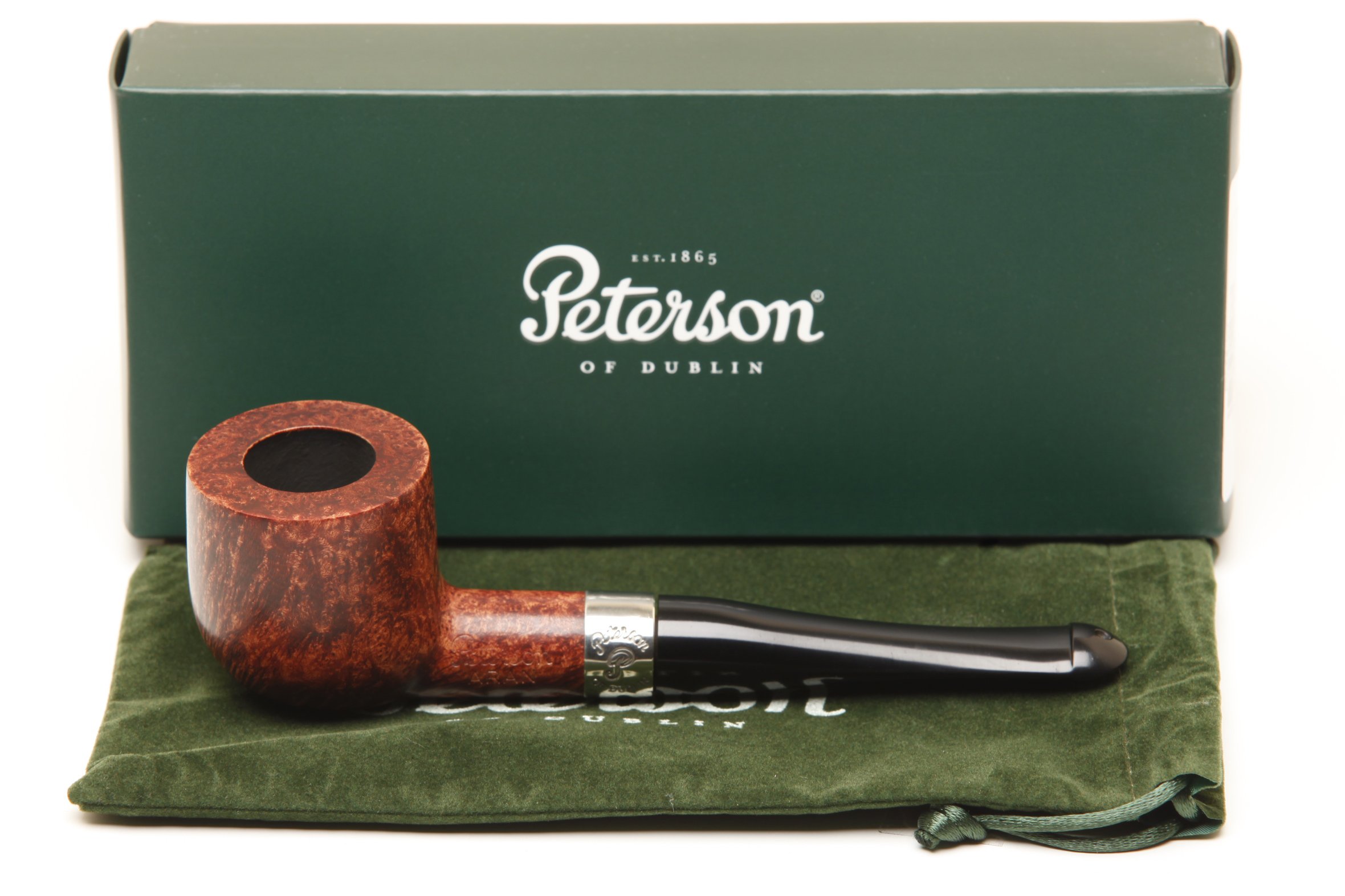 Peterson Aran Smooth Nickel Mounted (606) P-Lip Pipe - Premium Smoking Pipe for Tobacco Enthusiasts - Perfect for Relaxation, Gifts & Collectors