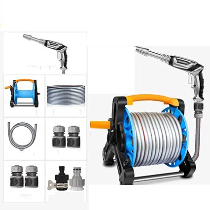 Retractable Garden Hose Reel Box - Portable Water Hose Reel Cart with Adjustable Spray Nozzle, No Kinks, Heavy Duty for Lawn, Garden, Patio Cleaning & Car Washing - Perfect for Outdoor Watering, Yard Maintenance and Vehicle Care