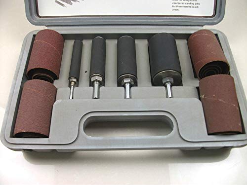 Docunah 20-Piece Sanding Drum Set - Abrasive Sleeves, Rubber Mandrels for Drill Press - Woodworking & DIY Projects - Perfect for Smoothing, Shaping & Finishing Wood, Metal & Plastic