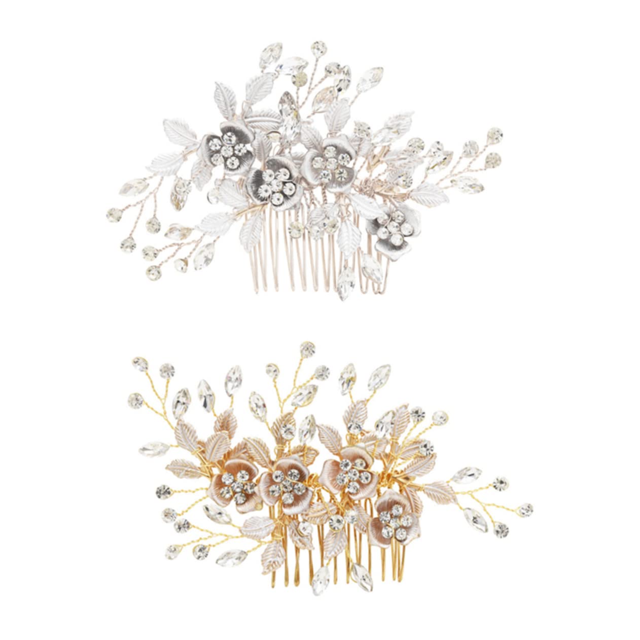 Minkissy Rhinestone Hair Comb for Women - Elegant Wedding Hair Accessories, Bridal Hairpieces, Golden Hair Barrettes & Decorative Hair Combs | Perfect for Weddings, Prom, Parties & Special Occasions