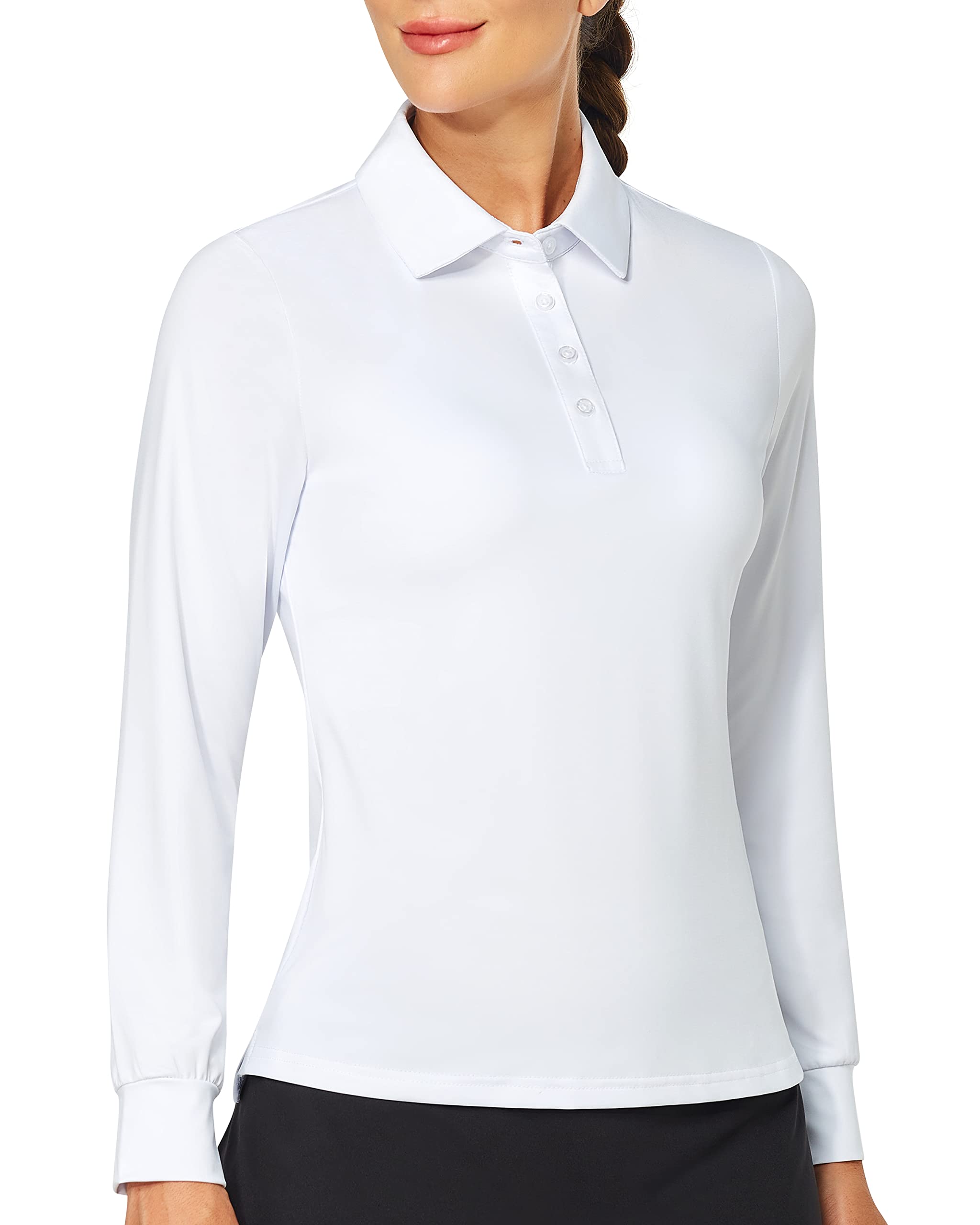 **Women's Lightweight Quick-Dry Golf Polo Shirt - Short & Long Sleeve Options - Breathable Workout & Work Tops for Women - Perfect for Golf, Tennis, Office & Casual Wear**