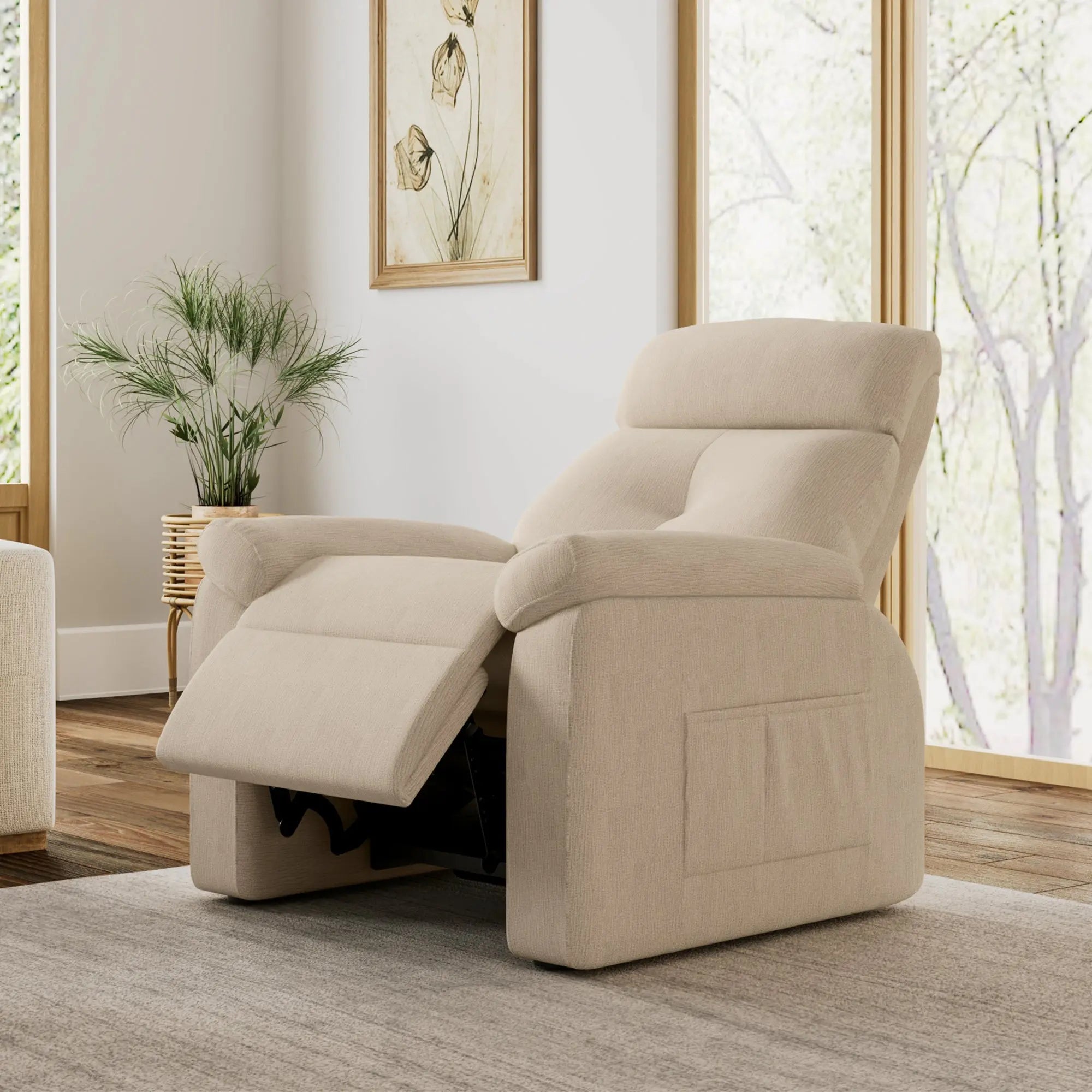 Henry Armrest Power Recliner Chair - Super Zero Gravity Massage Recliner for Living Room, Home Theater & Office - Ergonomic Leather Lounge Chair with USB Charging & Cup Holders