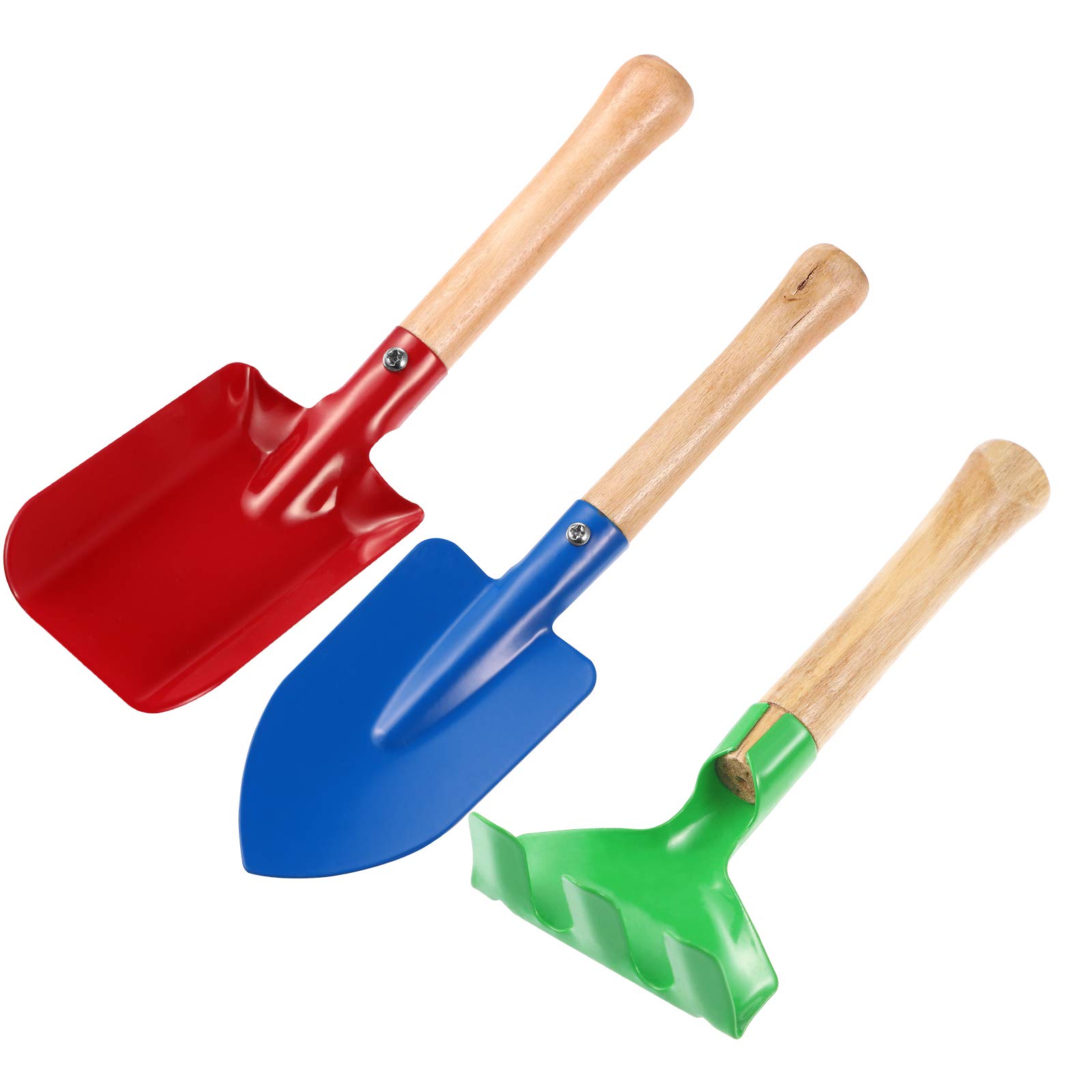 **BESPORTBLE 6-Piece Kids Gardening Tool Set - Mini Wooden Handle with Metal Shovel, Trowel, Rake - Outdoor Toys for Boys & Girls - Perfect for Backyard Gardening, Sandbox Play & Educational Fun**