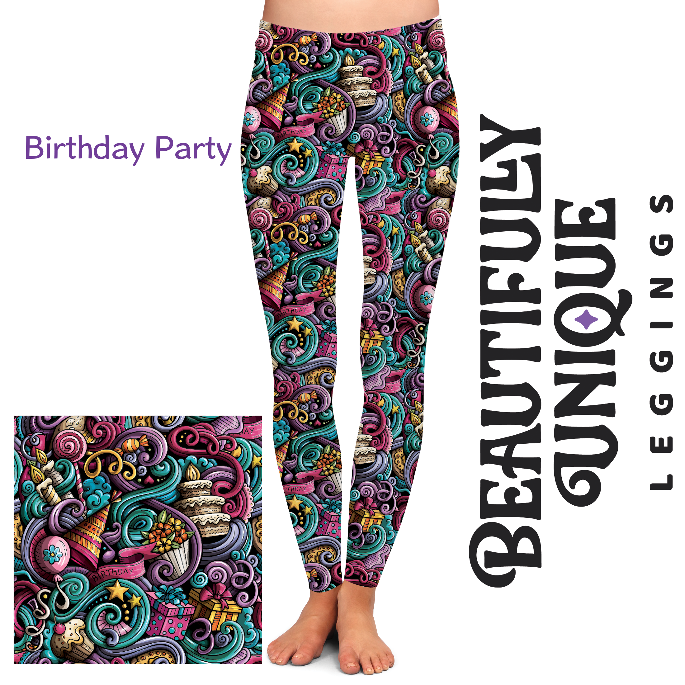 Handcrafted Vibrant Leggings for Women - High Quality Stretchy Yoga Pants for Birthday Parties, Dance, Workout & Everyday Wear