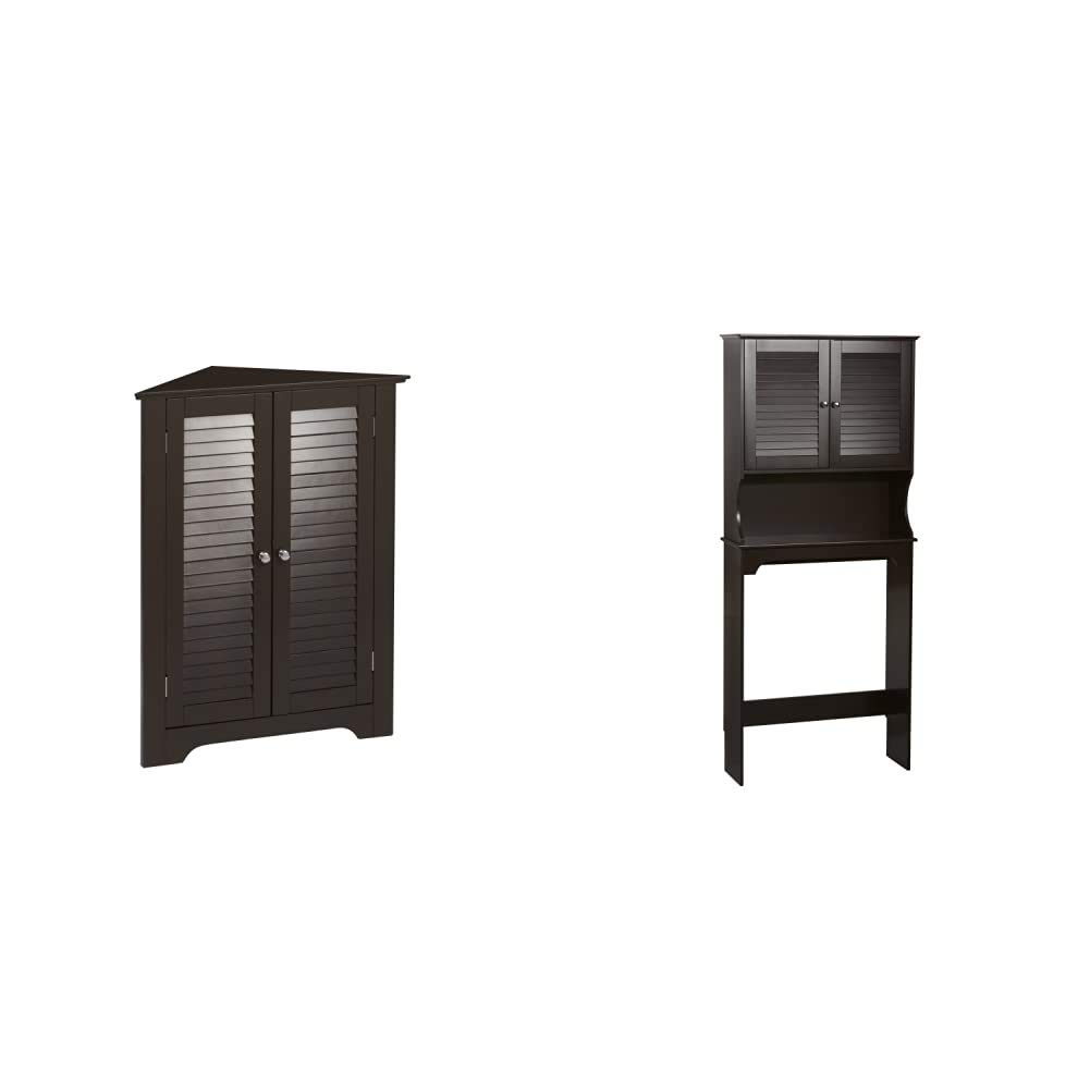 RiverRidge Corner Cabinet - Space Saving Espresso Finish for Kitchen, Bathroom & Living Room Storage | Ellsworth Design for Small Spaces
