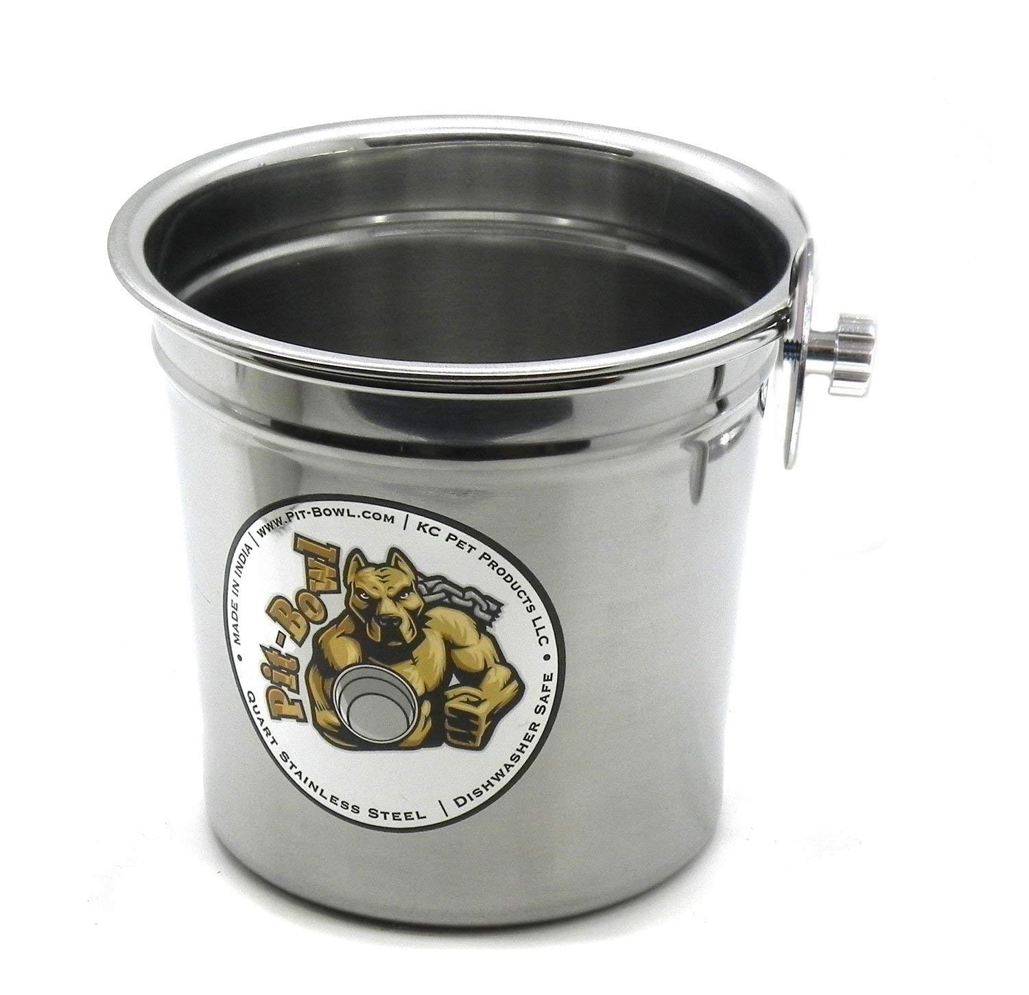 Stainless Steel Bolt-On Dog Crate Water Bowl - 2 to 2.25 Quart Capacity - Durable & Rust-Proof Pet Bowl for Travel, Kennels & Outdoor Use - Model CR82