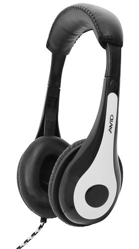 Avid AE 35 On-Ear Headphones with Mic - White - Lightweight Comfort for Music, Gaming & Office Work