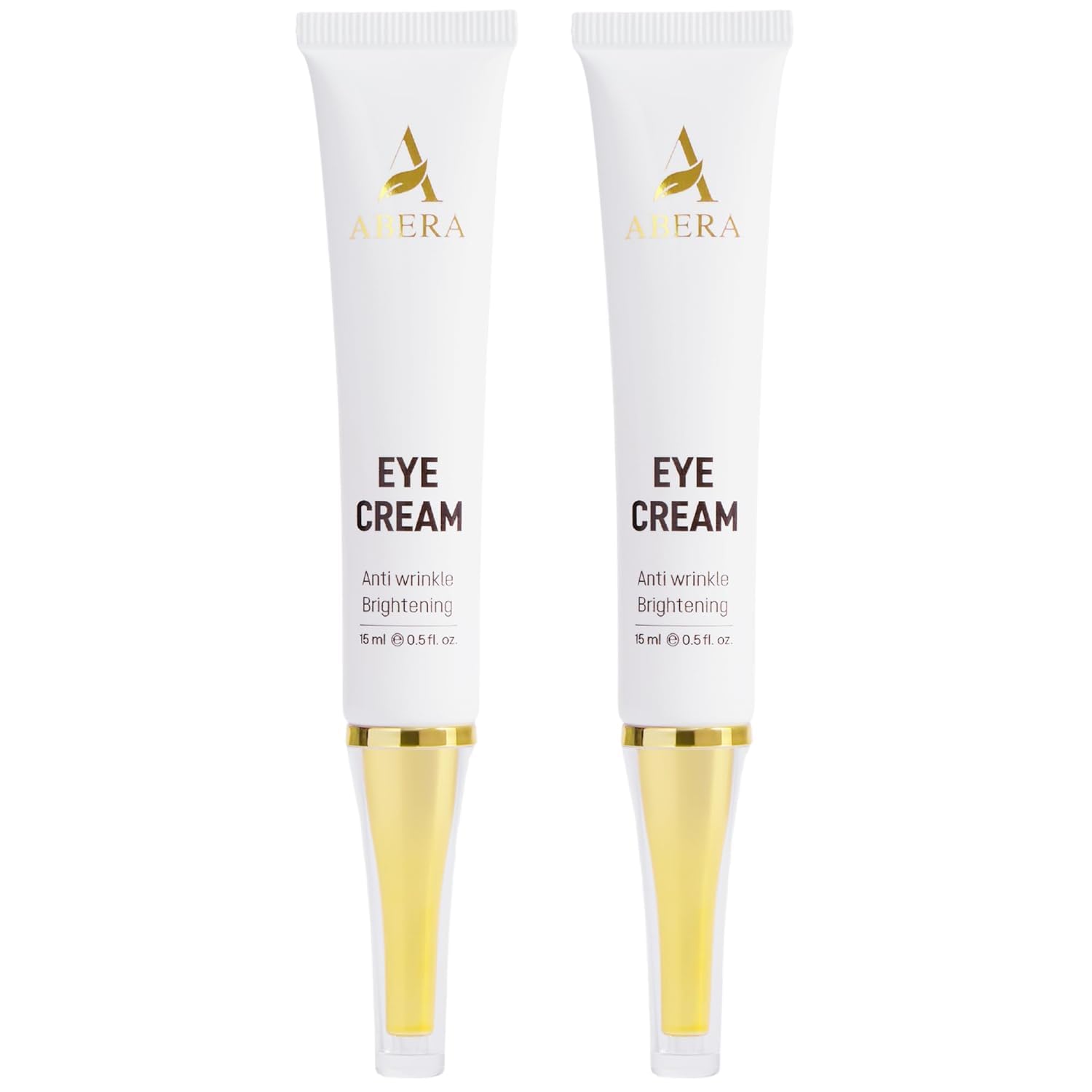 ABERA Natural Repair Eye Cream for Dark Circles & Puffiness - Anti-Aging Treatment Reduces Wrinkles, Fine Lines & Under Eye Bags - 0.5 fl oz (Pack of 2) - Perfect for Nighttime Skincare Routine & Travel