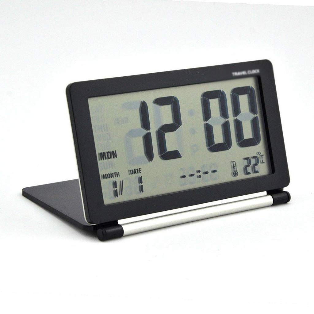 UXZDX Digital Alarm Clock with Large LCD Screen - Silent, Multifunctional, Battery Operated for Bedroom, Office, Travel & Desk Use