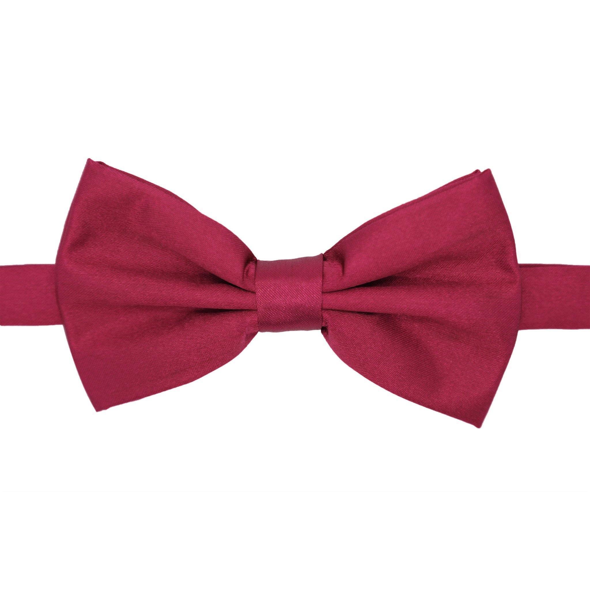 Elegant Burgundy Satin Adjustable Bow Tie for Men - Perfect for Weddings, Prom & Formal Events
