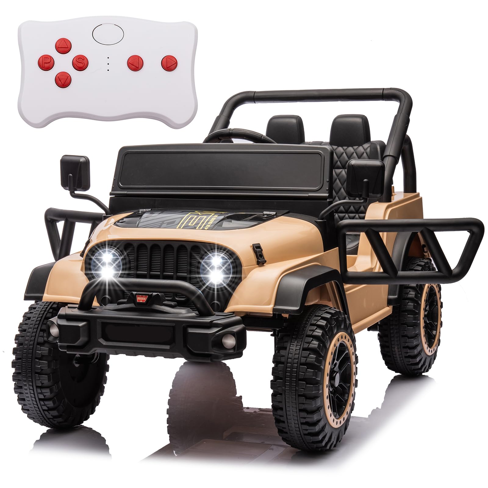 **24V Kids Electric Ride On Truck - 4WD 1-Seater Battery Powered Car with Bluetooth, Remote Control & 3 Speed Modes | EVA Tires for Indoor & Outdoor Play | Perfect Birthday Gift for Toddlers**