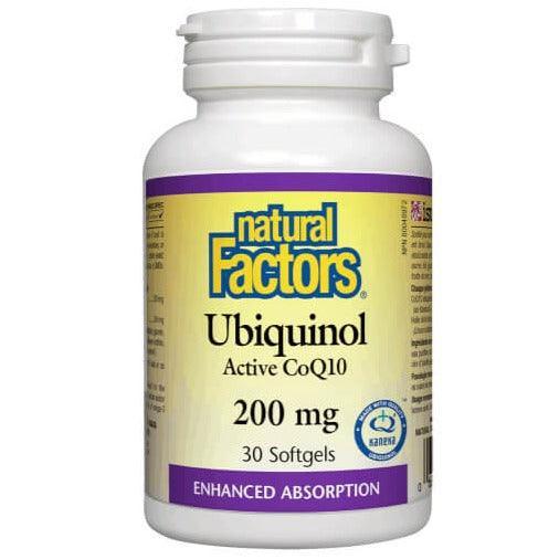 Natural Factors Ubiquinol Active CoQ10 200mg - 30 Softgels for Heart Health & Energy Support | Premium Antioxidant Supplement for Adults