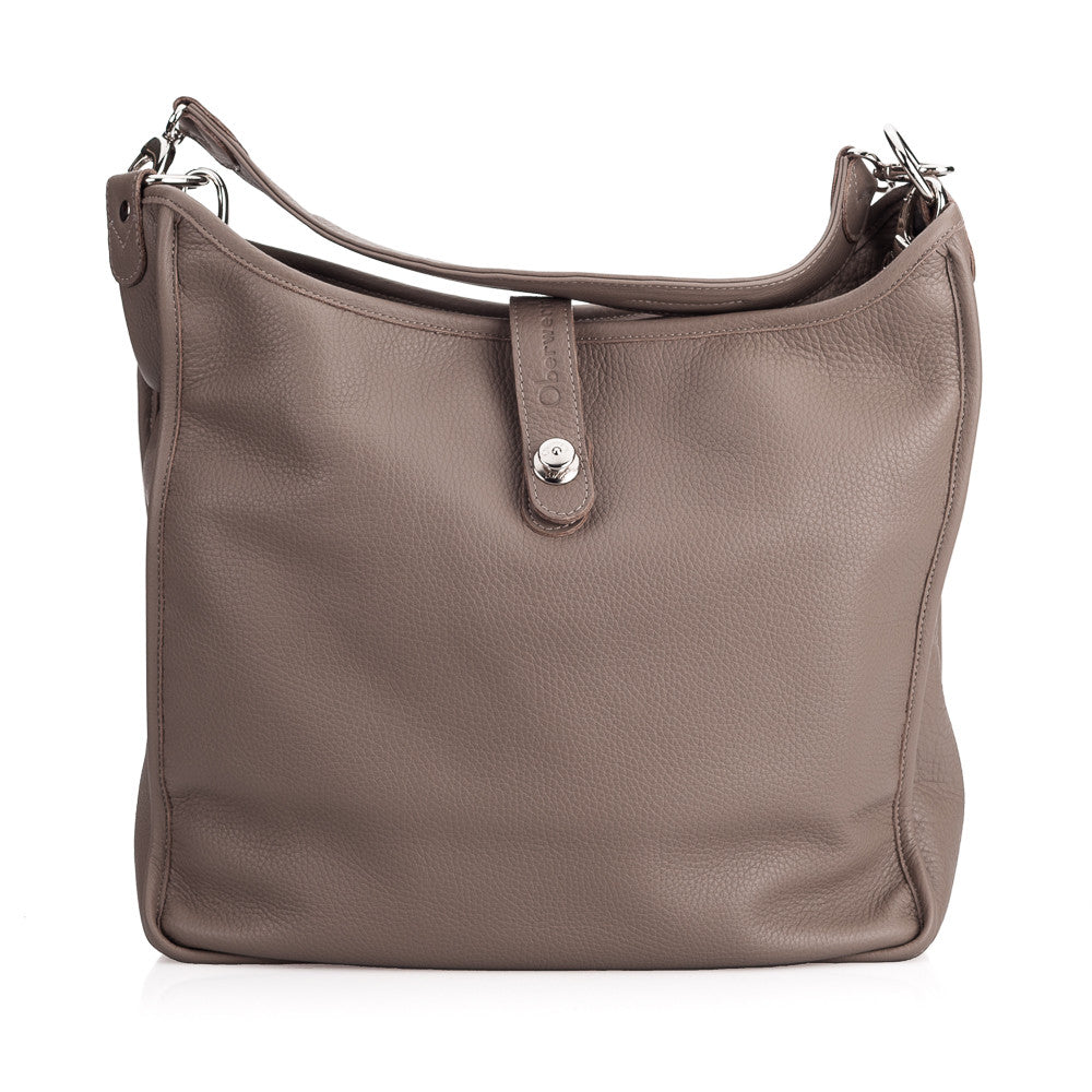 Oberwerth Kate Premium Grey Leather Camera & Business Bag with Silver Buckles - Includes Clutch & Key Wallet - Perfect for Photographers, Professionals & Travel