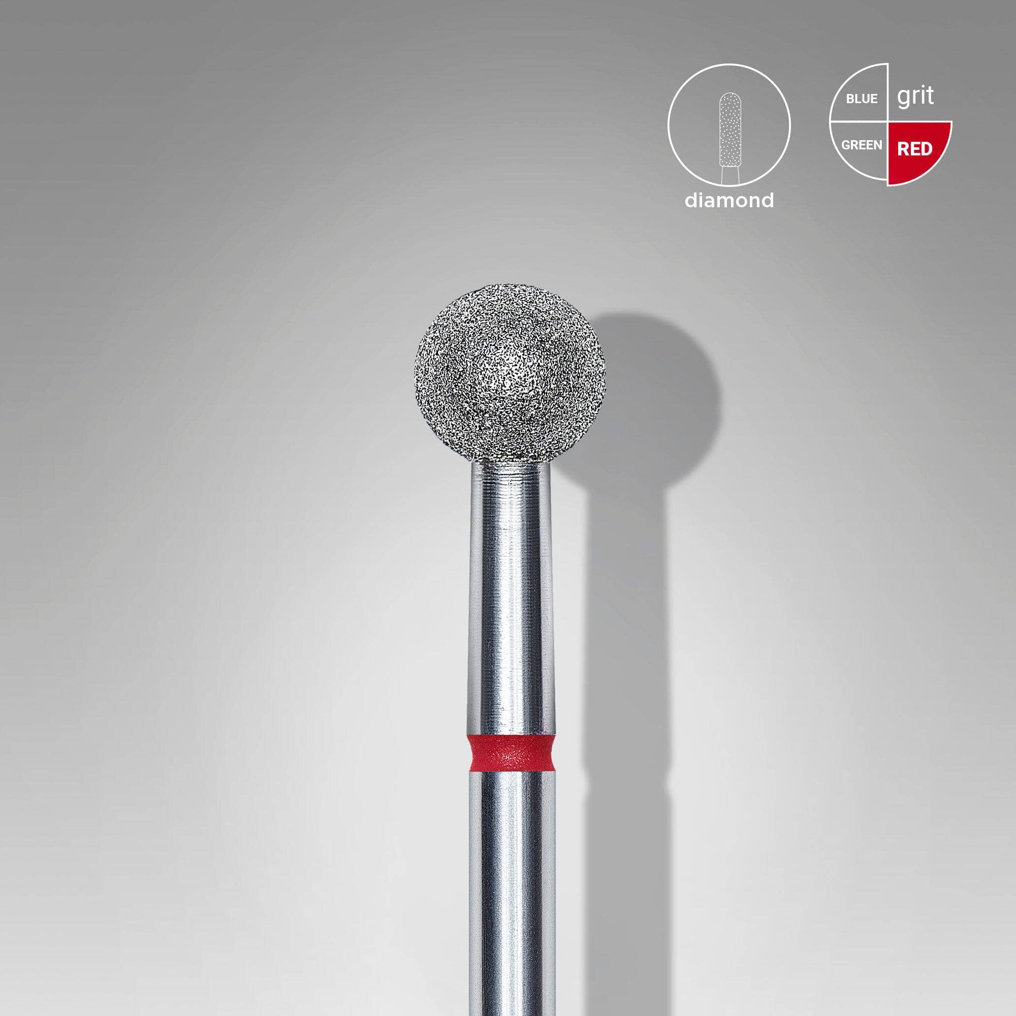 Staleks 5mm Diamond Ball Nail Drill Bit - Red for Professional Manicure & Pedicure | Perfect for Nail Salons & Home Use