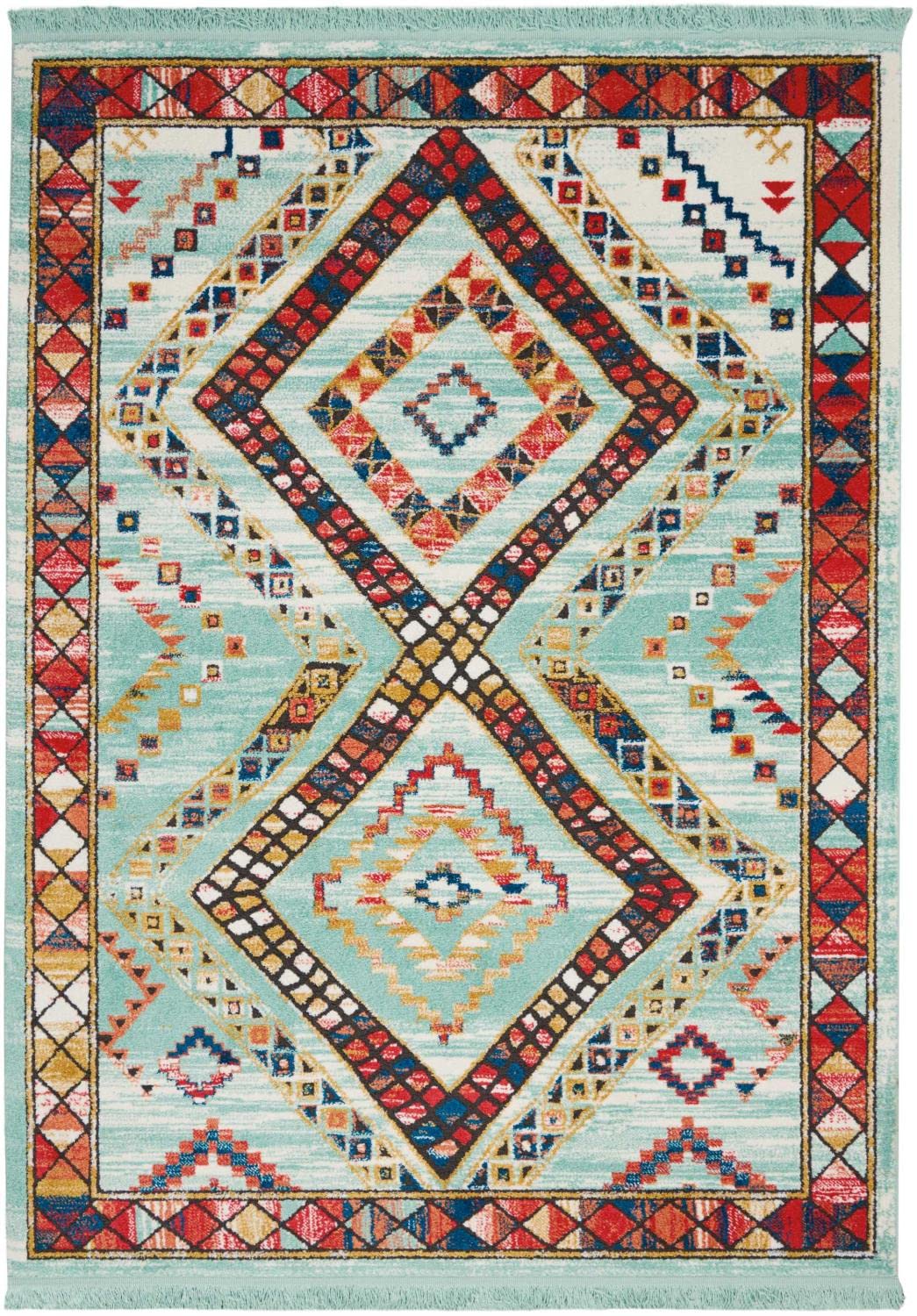 Nourison Tribal Aqua 6'7
