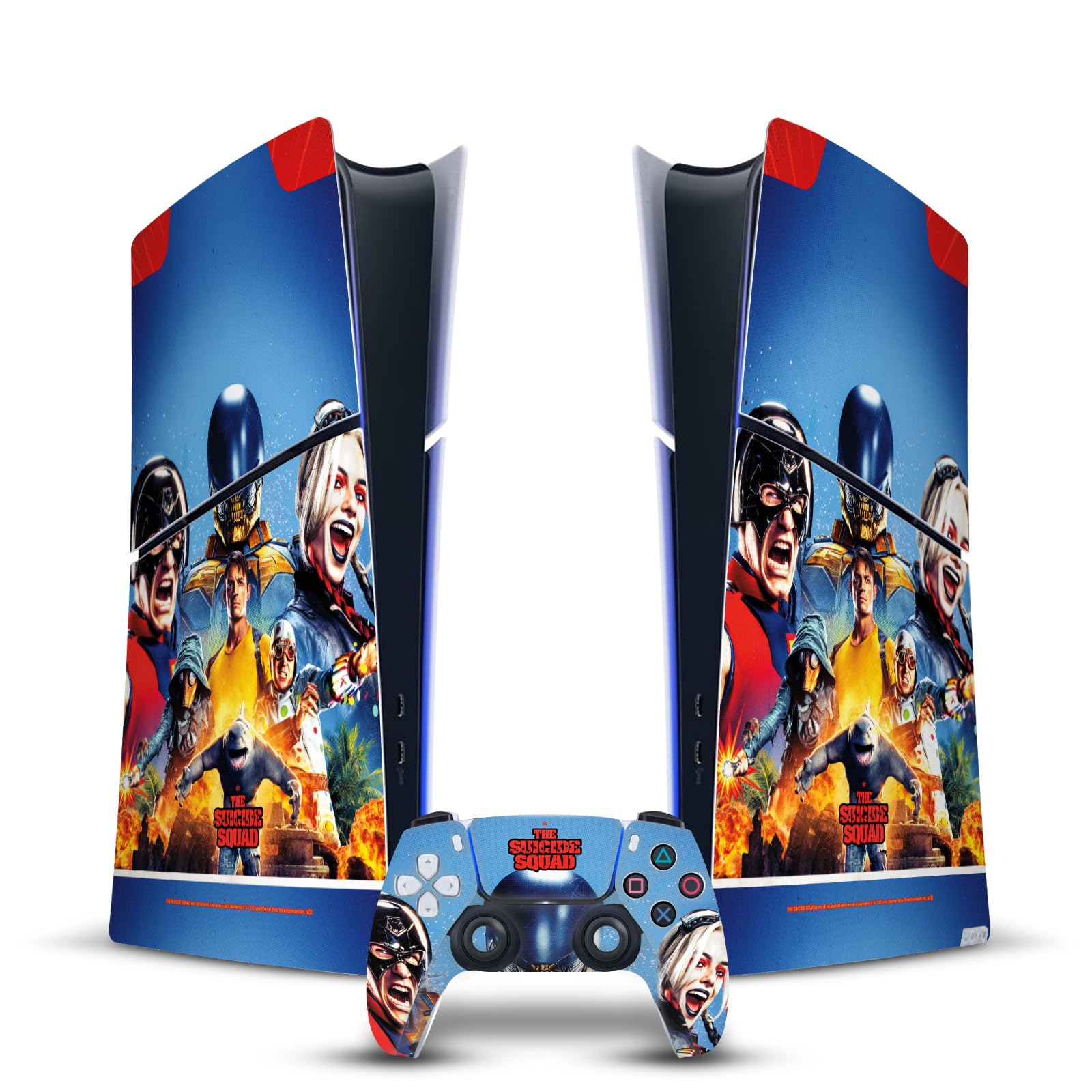 Official The Suicide Squad 2021 Licensed Character Skin Vinyl Decal - Compatible with Sony PS5 Slim Digital Edition Console & DualSense Controller - Gaming Accessories for Movie Fans & PS5 Slim Owners