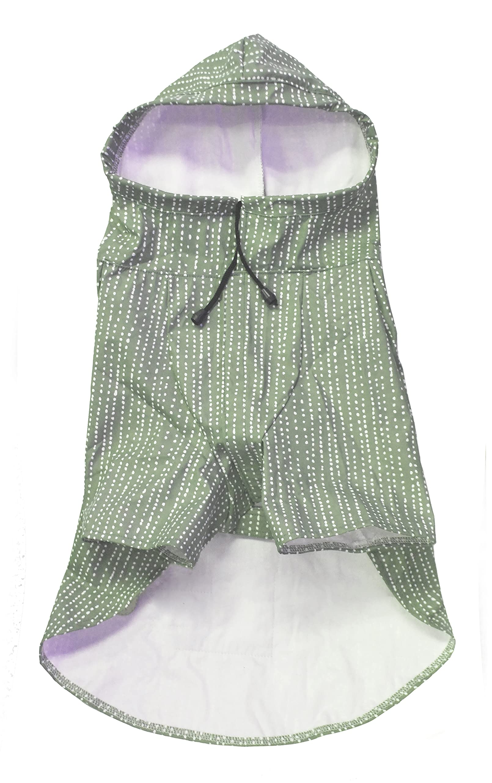 i-Pets Dog Raincoat with Reflective Strip - Waterproof Dog Poncho Hoodie for Small Medium Large Dogs (Khaki Dots) - Perfect for Rainy Walks, Outdoor Adventures & Nighttime Safety
