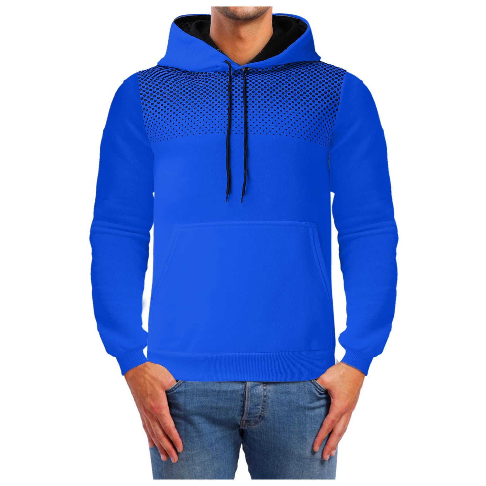 Men's Polka Dot Hoodie - Winter & Autumn Sports Fitness Pullover with Hood - Perfect for Gym, Running, Outdoor Activities & Casual Wear