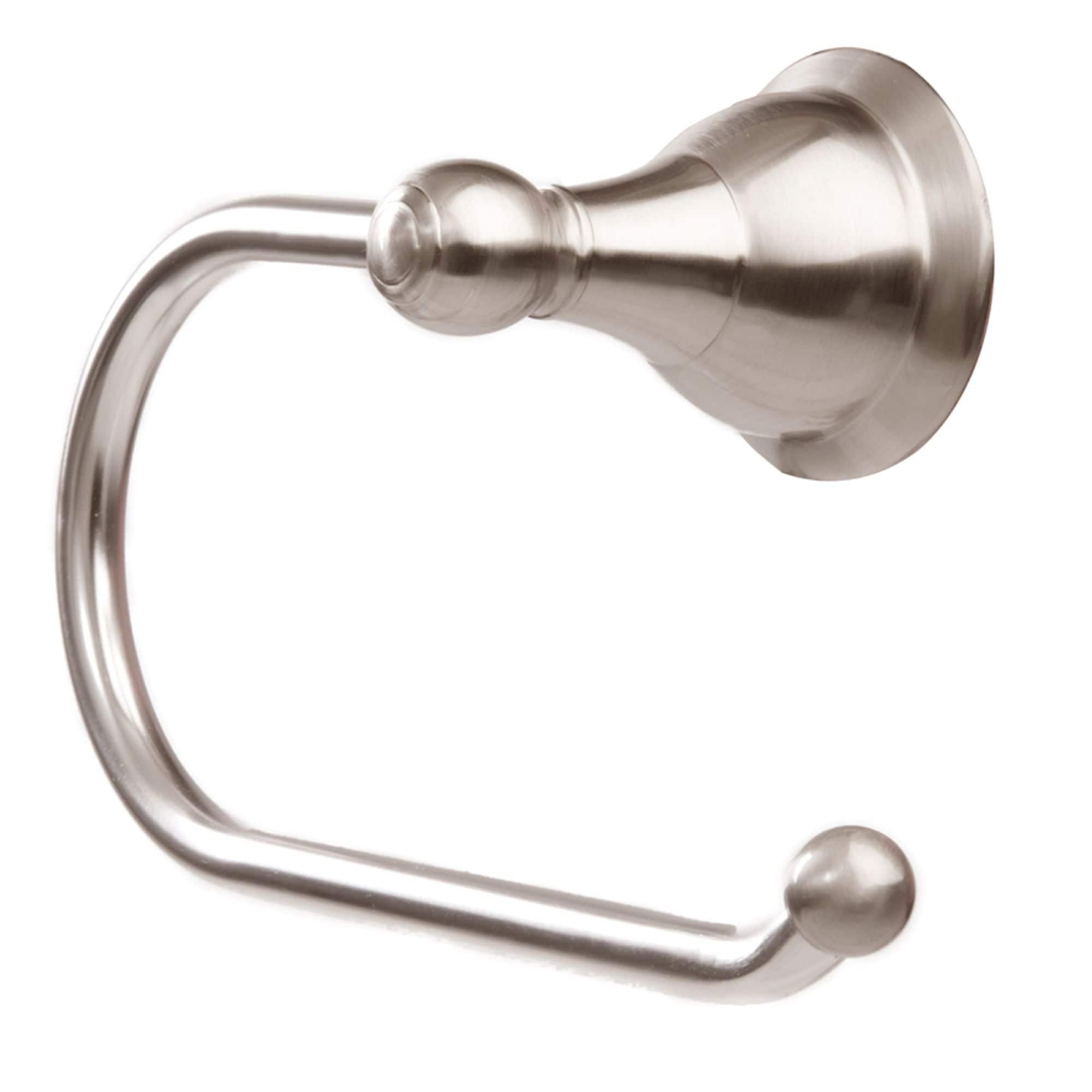 Summit Collection Euro Style Toilet Paper Holder - Satin Nickel Finish | Modern Bathroom Tissue Roll Stand | Perfect for Contemporary Homes & Luxury Hotels