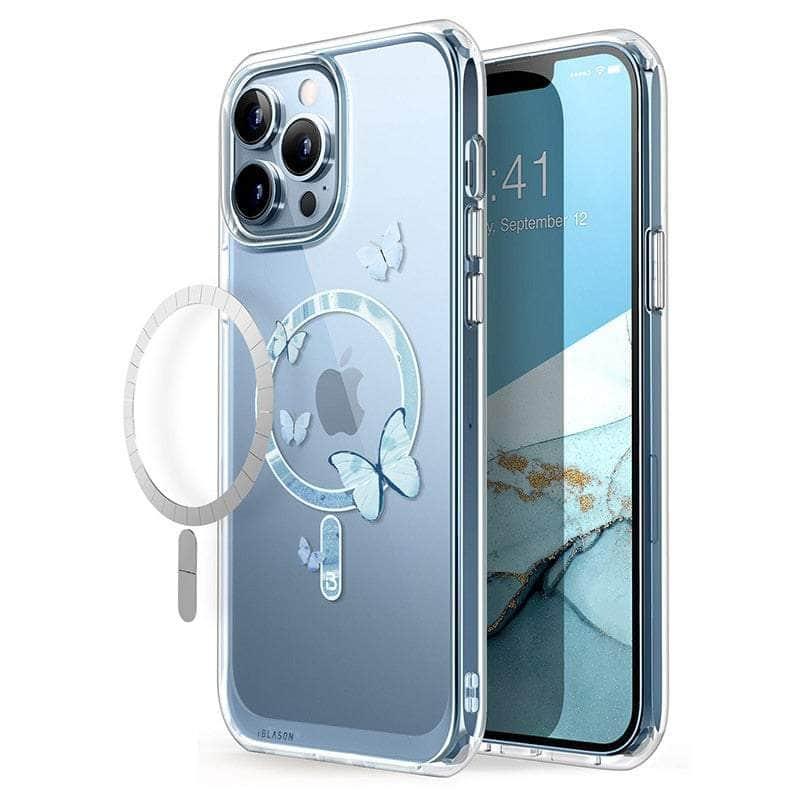 I BLASON iPhone 13 Pro Halo Slim Clear MagSafe Case - Ultra Thin Protective Cover with Magnetic Alignment for Wireless Charging | Perfect for Everyday Use, Work & Travel