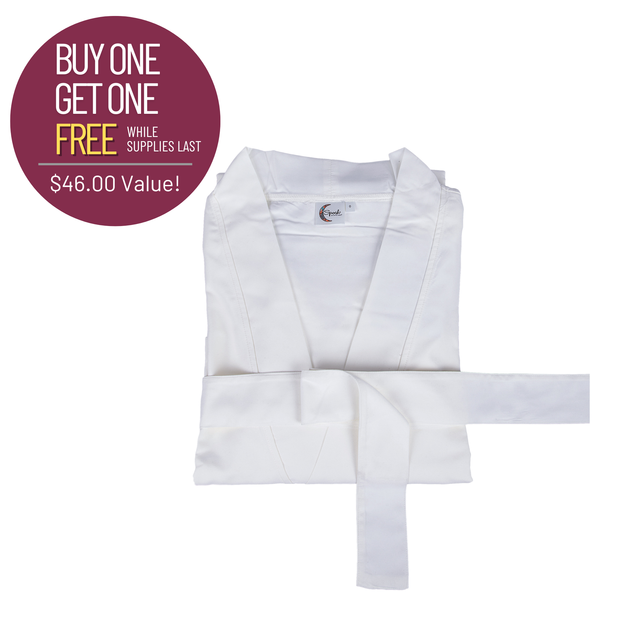 Sposh Microfiber Robe for Men & Women - Soft White Bathrobe with Pockets - Buy One Get One Free - Perfect for Spa, Lounge & Hotel Luxury