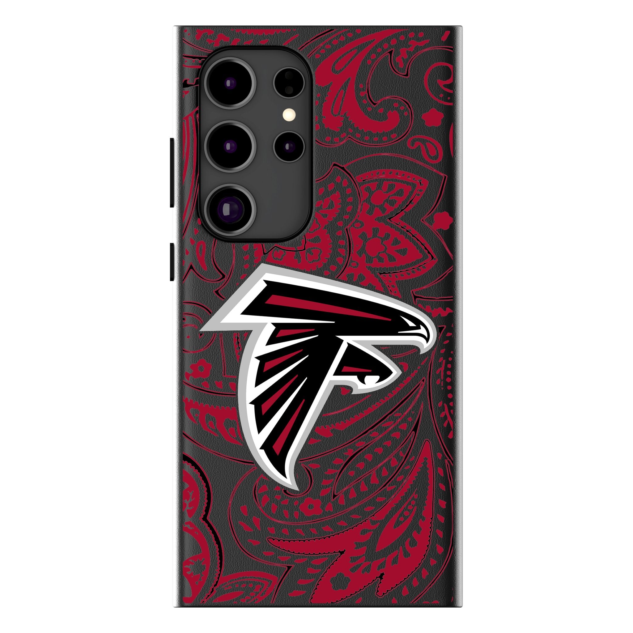 Atlanta Falcons Paisley Pattern MagSafe Compatible Phone Case for Samsung Galaxy S22/S23 - Durable Protection with Wireless Charging for Football Fans & Game Day