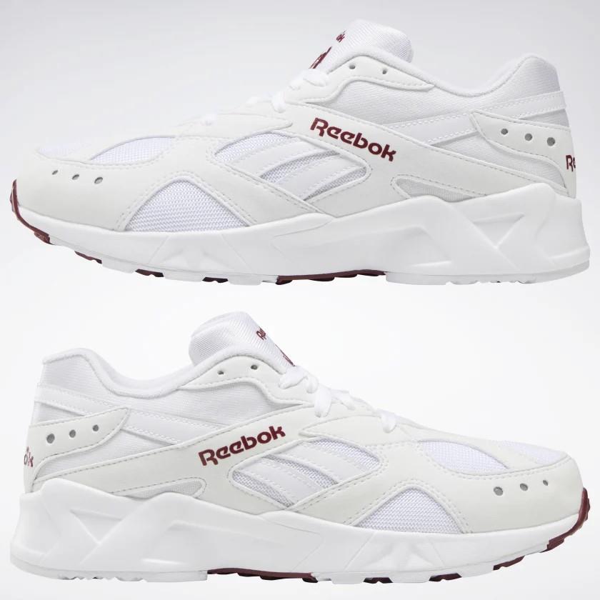 Aztrek '93 Sneakers - White & Merlot Colorway with Reflective Details | Retro Running Shoes for Men & Women | Perfect for Jogging, Gym Workouts and Streetwear Fashion