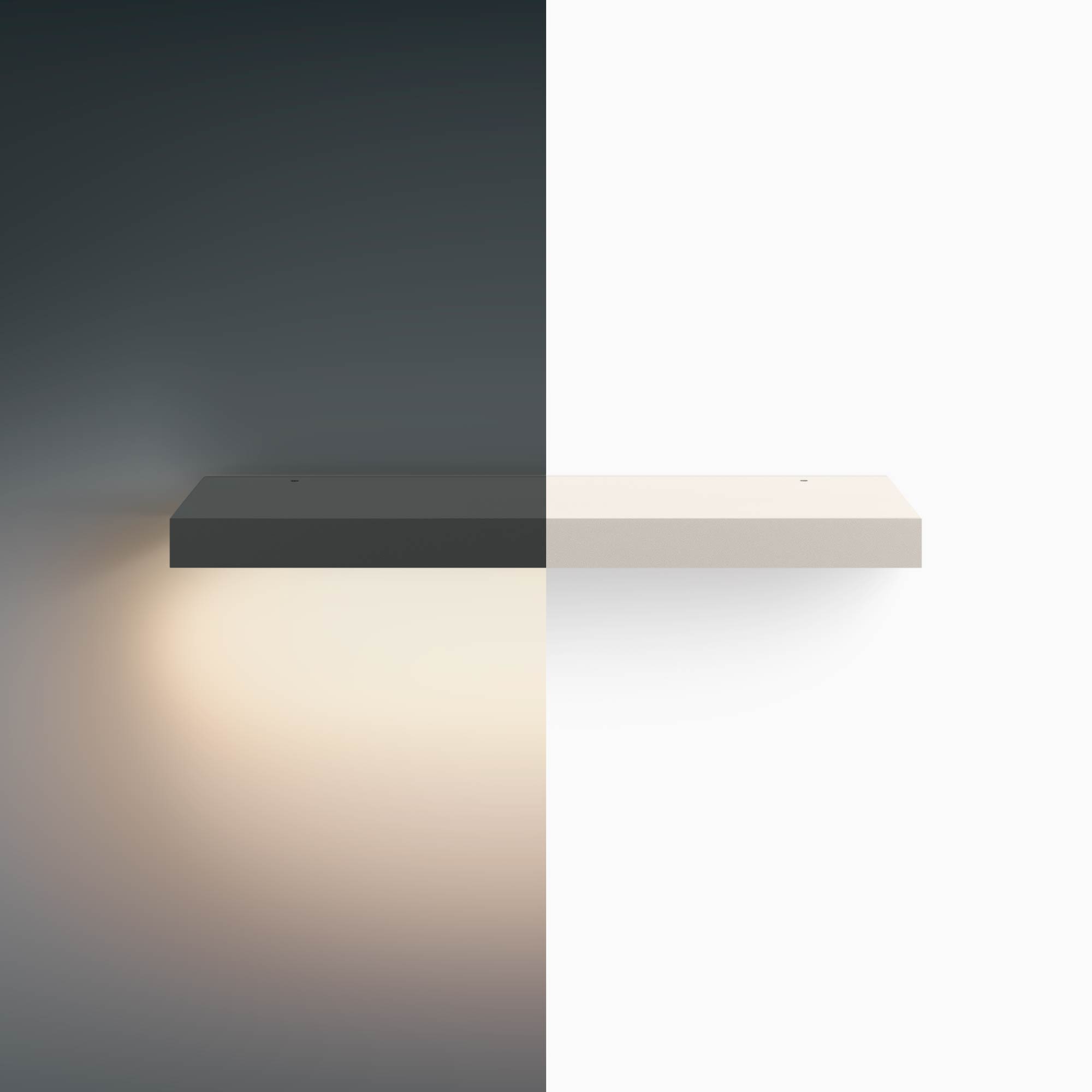 Aksel LED Floating Shelf - Modern Concrete Wall Shelf with Adjustable Lighting for Living Room, Bedroom, or Office Decor
