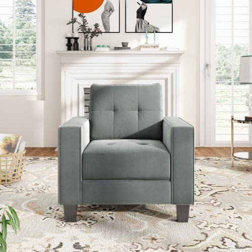 Modern Grey CARBRO Sofa Set - Upholstered Armchair, Loveseat & 3-Seater Couch for Living Room, Office or Lounge - Contemporary Furniture for Home Decor & Comfortable Seating