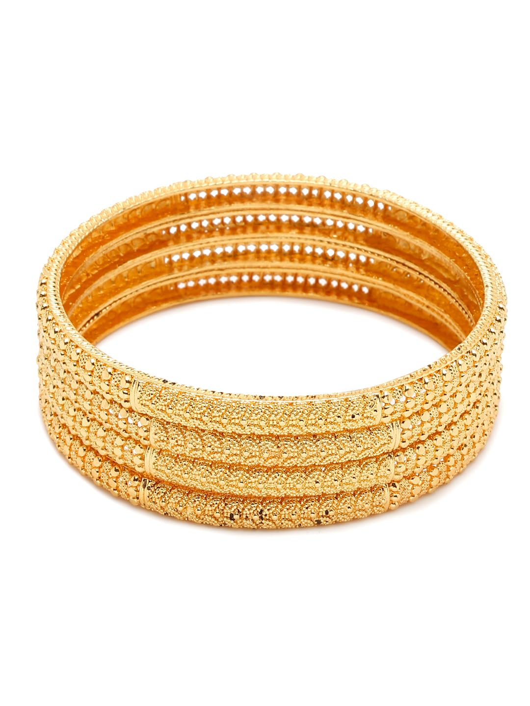 YouBella Women's Gold Plated Bracelet Bangle Set - Elegant Fashion Jewelry for Everyday Wear & Special Occasions