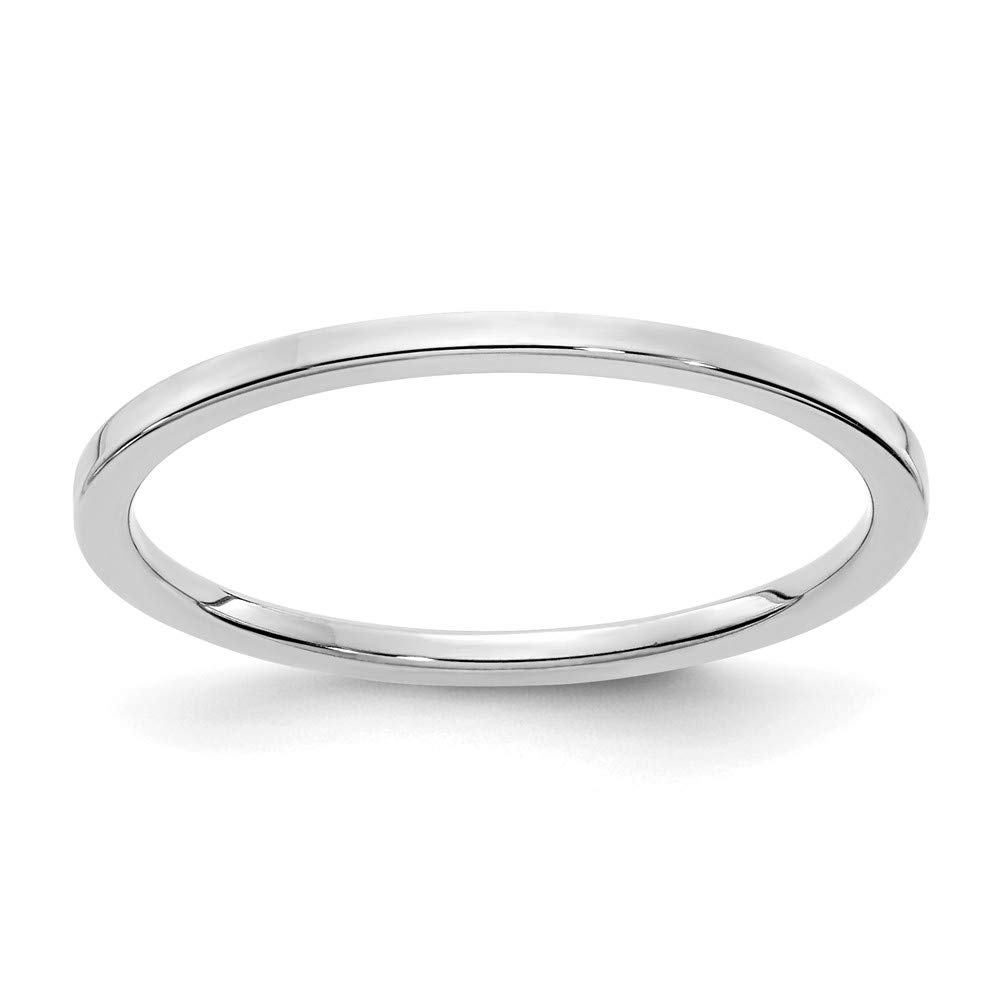 14k White Gold Stackable Band - Elegant Black Bow Jewelry for Daily Wear