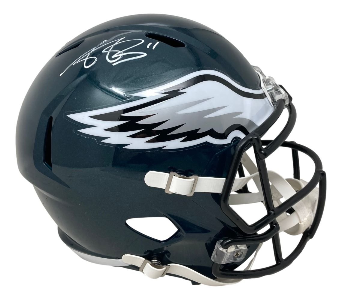 AJ Brown Autographed Philadelphia Eagles Full Size Replica Speed Helmet - Official NFL Collectible for Eagles Fans, Sports Memorabilia Display, and Man Cave Decor
