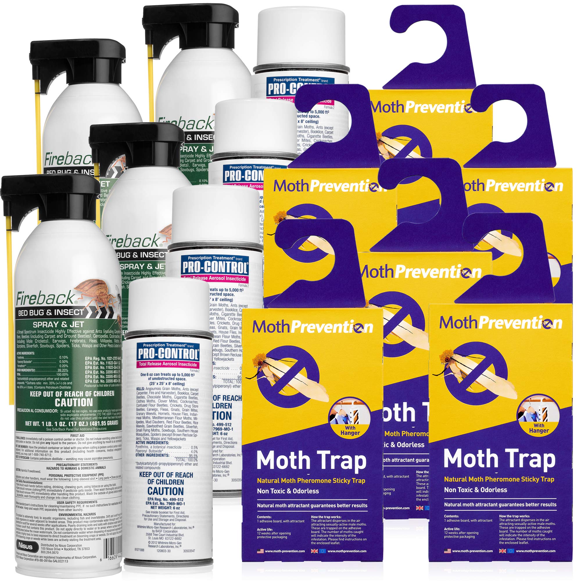 Ultimate Moth Prevention Kit - Powerful Clothes Moth Killer with 6-Month Protection | Includes 6 Pheromone Traps, Foggers & Sprays for Wardrobes, Closets & Storage Areas | Eliminates & Prevents Moth Infestations in Clothing, Carpets & Fabrics