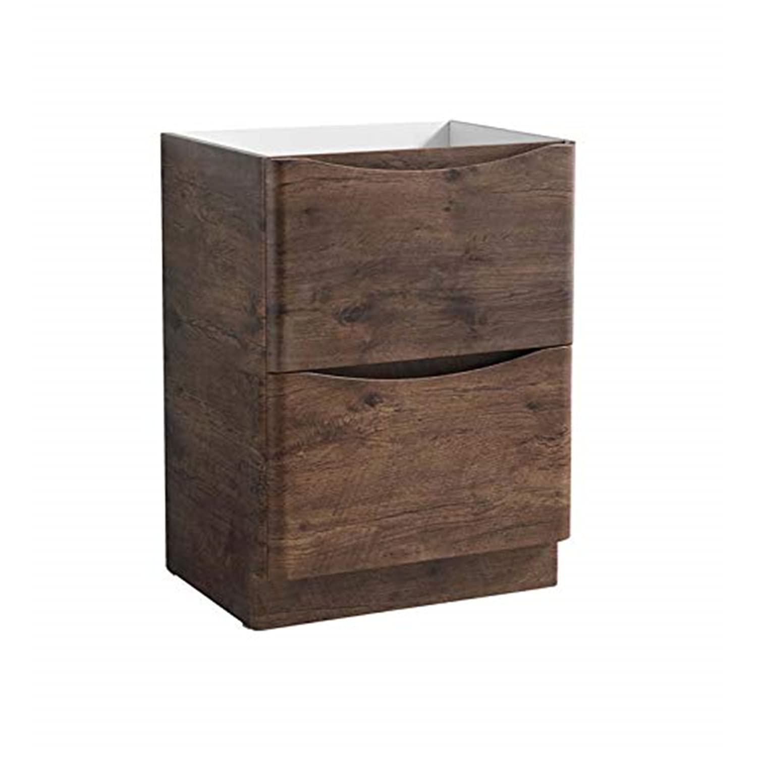 Fresca Tuscany 24 Inch Modern Free Standing Wood Bathroom Storage Cabinet in Brown - Cabinet Only (Sink Not Included) | Perfect for Small Bathrooms, Vanity Storage & Home Organization
