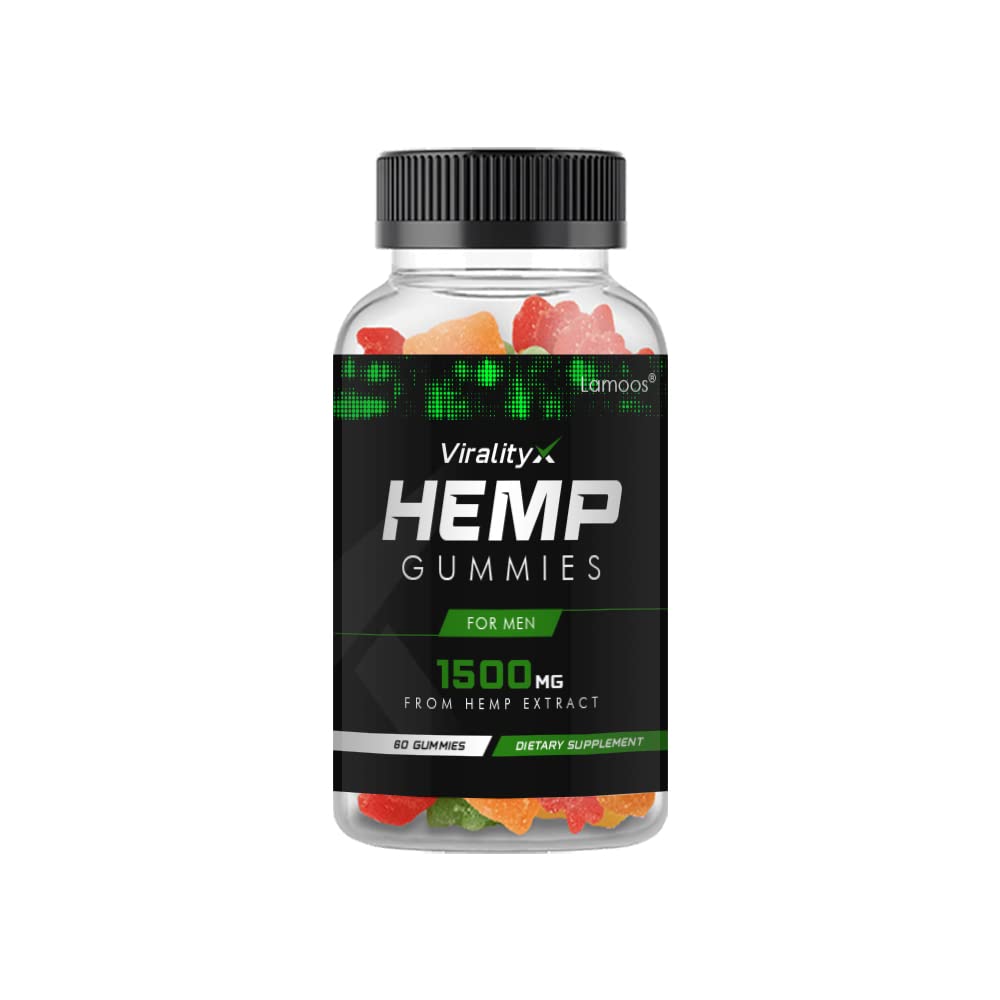 ViralityX Hemp Gummies - Premium CBD Supplement (60 Count) for Stress Relief & Relaxation - Perfect for Daily Wellness Routine & Nighttime Use