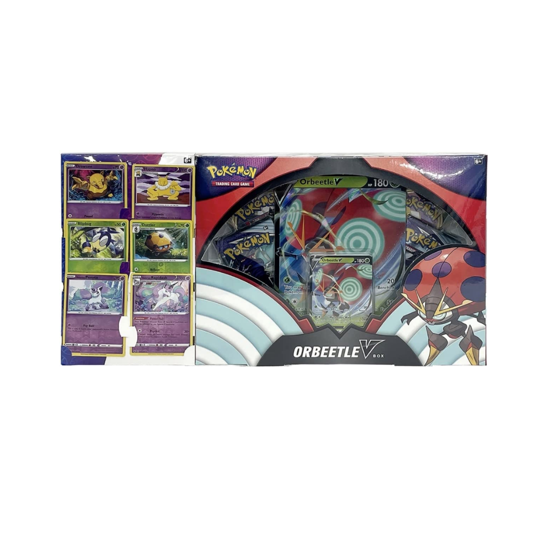 Orbeetle & Rapidash V Box Set with 6 Exclusive Pokemon Promo Cards - Perfect for Collectors, Battles & Gifts