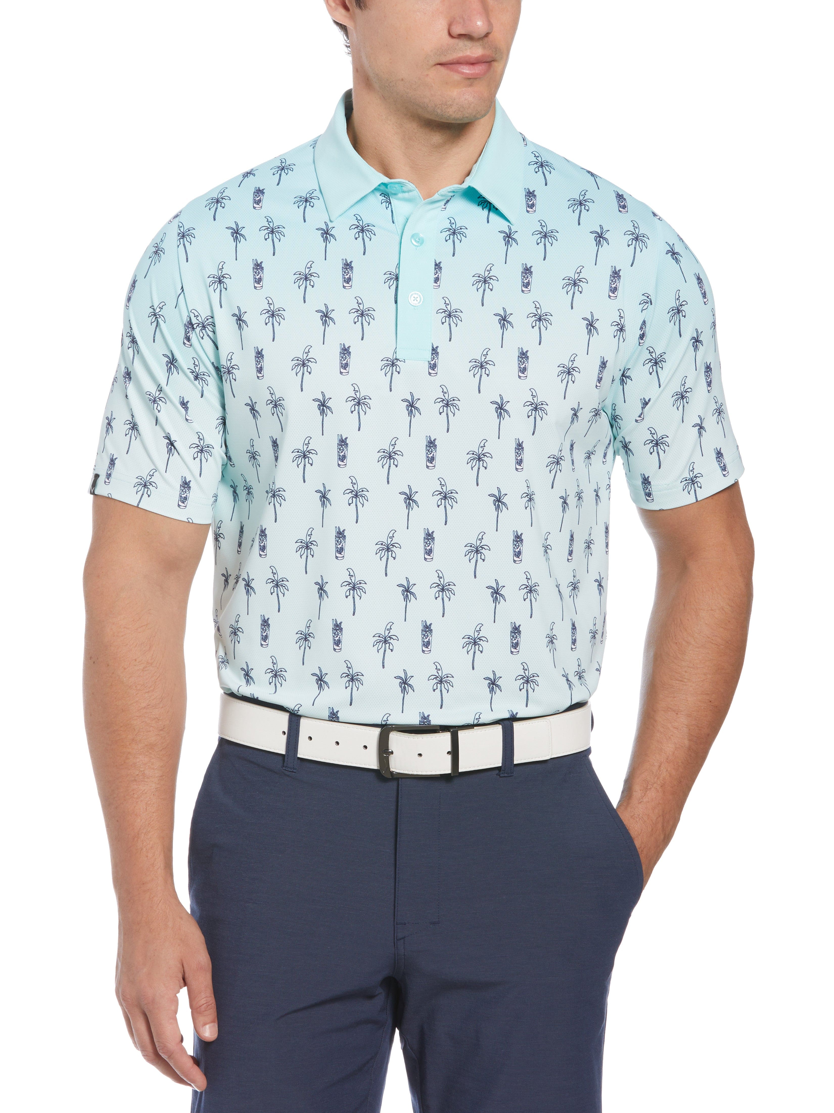 Men's Mojito Ombre Print Golf Polo Shirt - Breathable Quick-Dry Performance Tee for Golf, Casual Wear & Outdoor Activities