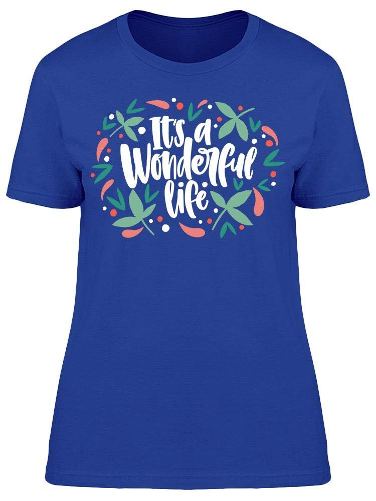 Wonderful Life Leaf Doodles Tee - Women's Casual Graphic T-Shirt for Everyday Wear | Perfect for Outings, Dates & Relaxing