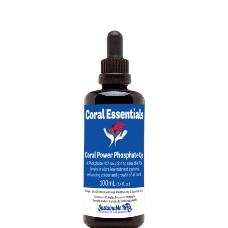 Coral Essentials Coral Power Phosphate UP 100mL - Marine Aquarium Phosphate Booster for Coral Growth & Health | Perfect for Saltwater Reef Tanks & LPS/SPS Corals