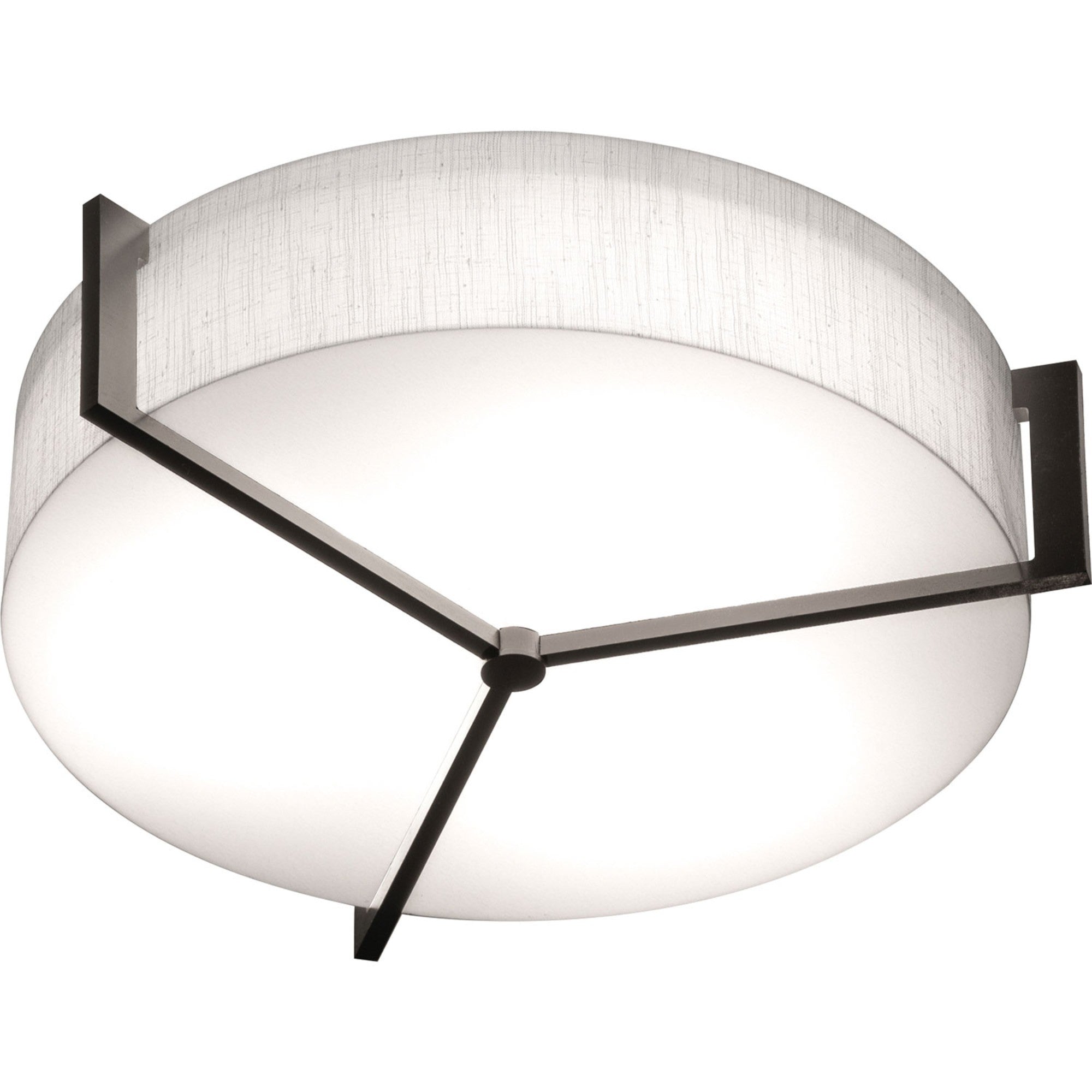 Apex 17 Inch LED Flush Mount Ceiling Light - Modern Linen White & Espresso Finish - Perfect for Bedroom, Kitchen, Living Room & Hallway Lighting