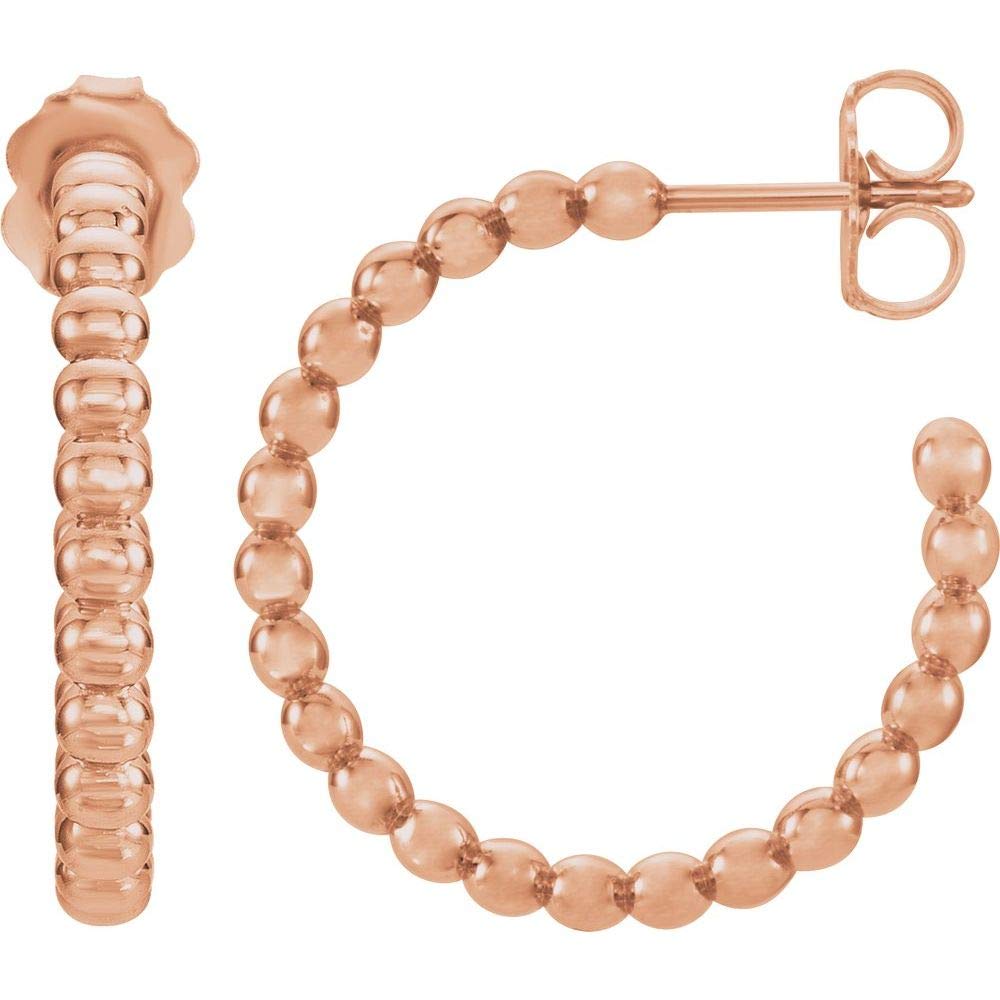 21mm Beaded Hoop Earrings for Women - 21mm x 2.5mm Gold/Silver Dangle Earrings - Perfect for Parties, Weddings & Everyday Wear