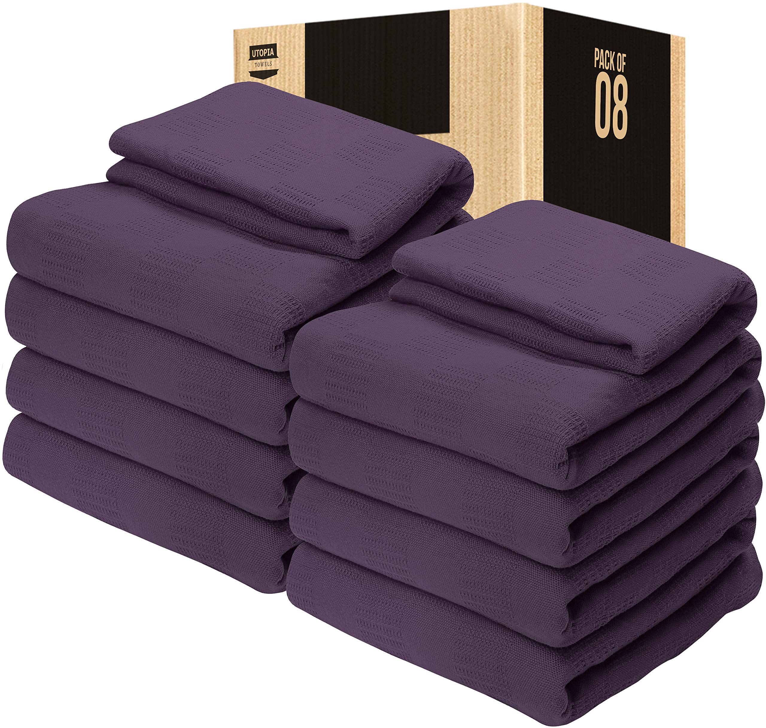 Utopia Bedding 350 GSM Soft Breathable Cotton Twin Cooling Blanket - Thermal Blanket for Bed (Plum, 90x72 Inches) - Pack of 10 | Perfect for Hot Sleepers, Summer Nights & Temperature Regulation