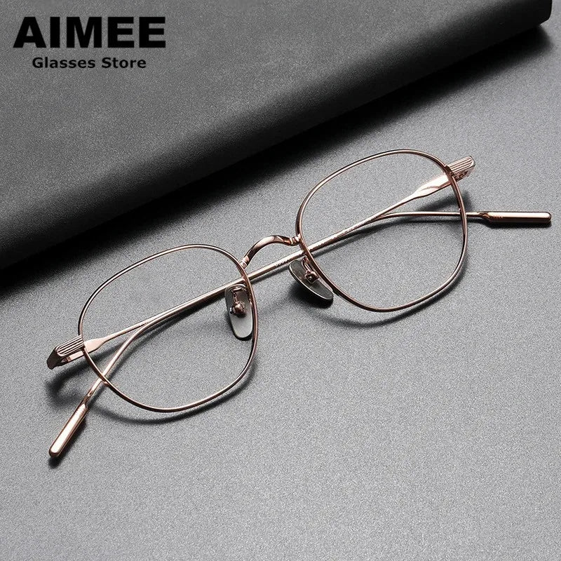 Aimee Women's Full Rim Polygon Square Titanium Eyeglasses Frame 49808 - Lightweight & Durable Eyewear for Work, Reading & Fashion