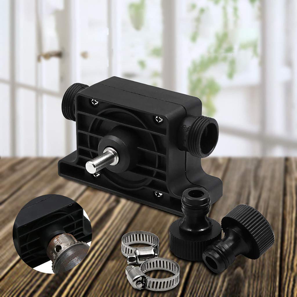 Atezch 8mm Round Shank Electric Drill Oil Water Pump - Self Priming with Hose Clamps for Home, Garden, Outdoor Use | Perfect for Irrigation, Pond Filtration & DIY Projects